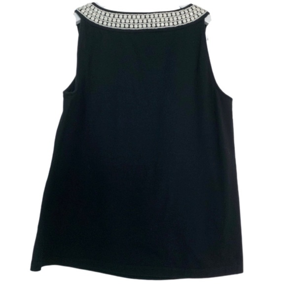 Talbots beaded neckline cotton knit petite tank - Picture 3 of 6